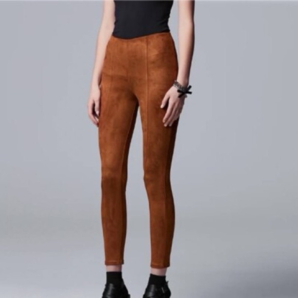 Simply Vera Vera Wang Women’s Medium Orange Faux Suede Pants